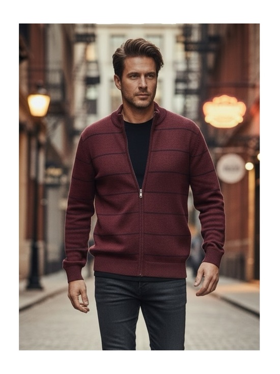 Yves Saint Laurent Other - new YSL ⊛ Saint Laurent ⊛ Zip Front Cardigan Wool Sweater ⊛ Burgundy Melange ⊛